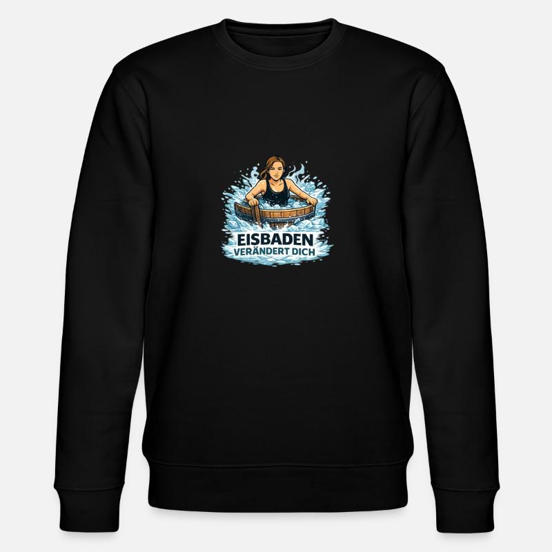 Eisbad Verändert Dich - Stanley/Stella Unisex Bio-Sweatshirt CHANGER  - Schwarz