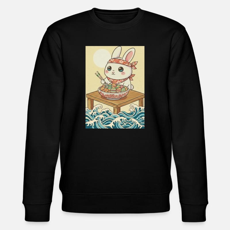 Kawaii Easter Bunny - Stanley/Stella CHANGER Unisex Organic Sweatshirt - black