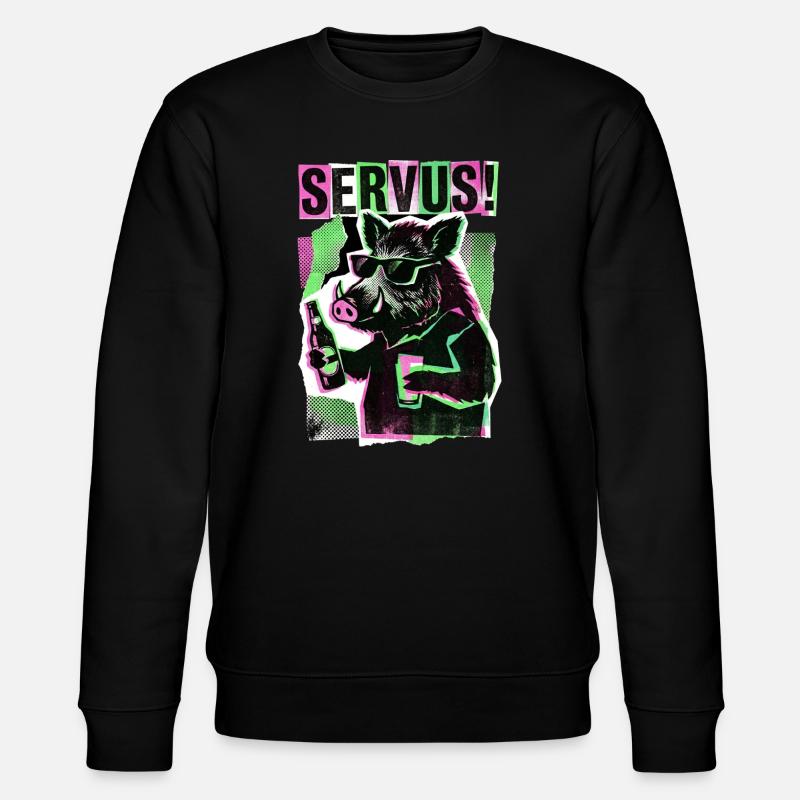 Servus Wild Boar Beer - Stanley/Stella CHANGER Unisex Organic Sweatshirt - black