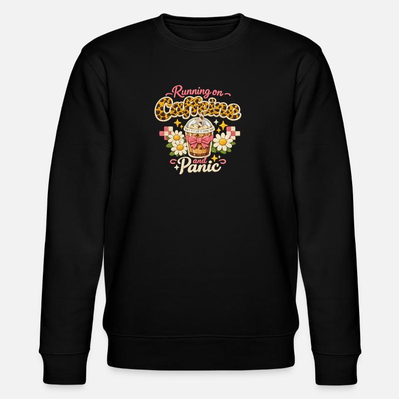 Running on Coffee and Panic - Stanley/Stella CHANGER Unisex Organic Sweatshirt - black
