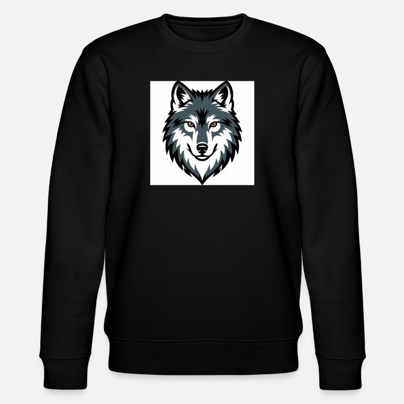 Wolf Graphic Emblem - Stanley/Stella CHANGER Unisex Organic Sweatshirt - black
