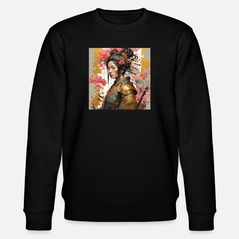 Blossom warrior in gold armor - Stanley/Stella CHANGER Unisex Organic Sweatshirt - black