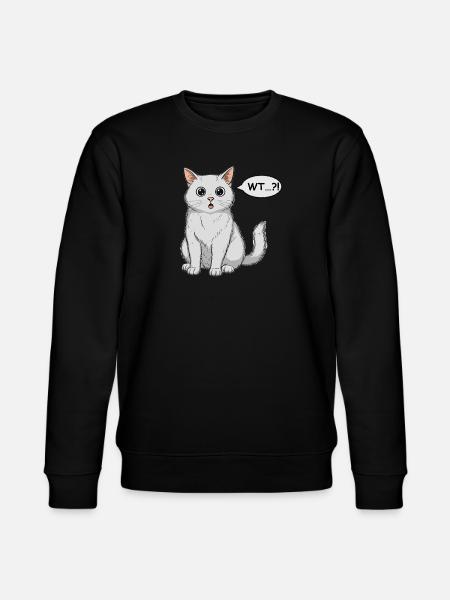Wondered Cat Comic - Stanley/Stella CHANGER Unisex Organic Sweatshirt - black