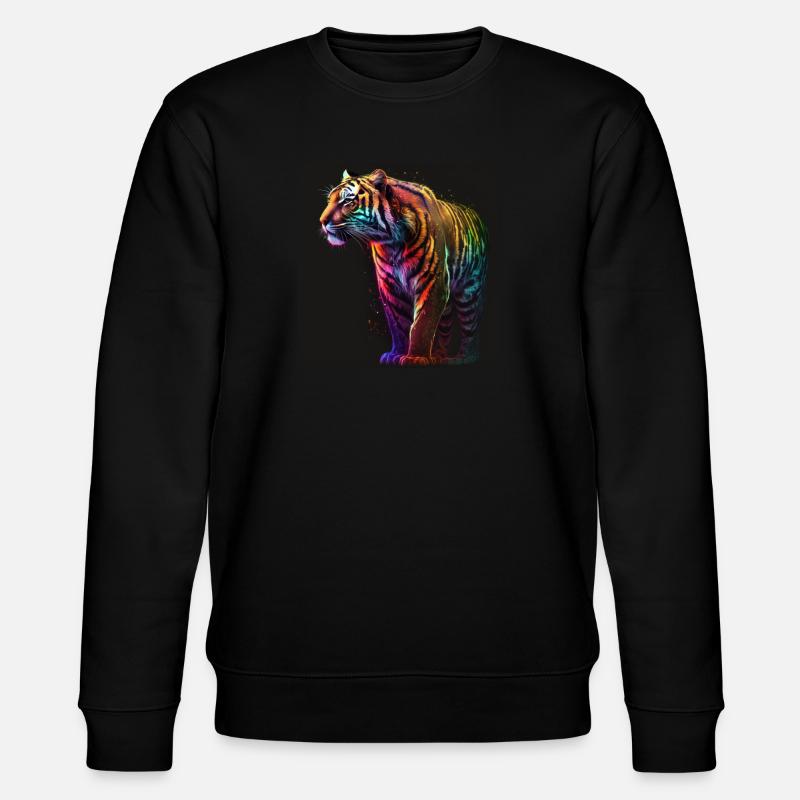 SCHÖNER TIGER - Stanley/Stella Unisex Bio-Sweatshirt CHANGER  - Schwarz