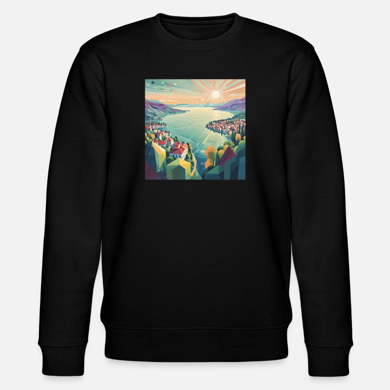 Happy Lake - Stanley/Stella Unisex Bio-Sweatshirt CHANGER  - Schwarz