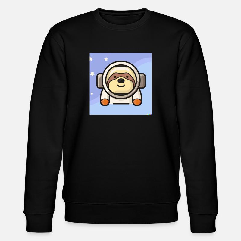 Faultierastronaut - Stanley/Stella Unisex Bio-Sweatshirt CHANGER  - Schwarz