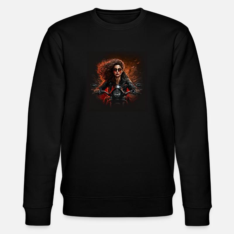 Weiblicher Biker 2 - Stanley/Stella Unisex Bio-Sweatshirt CHANGER  - Schwarz