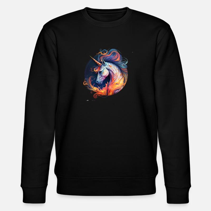 Einhorn-Feuer - Stanley/Stella Unisex Bio-Sweatshirt CHANGER  - Schwarz
