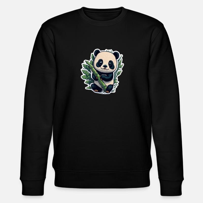 Panda mignon avec bambou - Sweat bio CHANGER Stanley/Stella Unisexe - noir