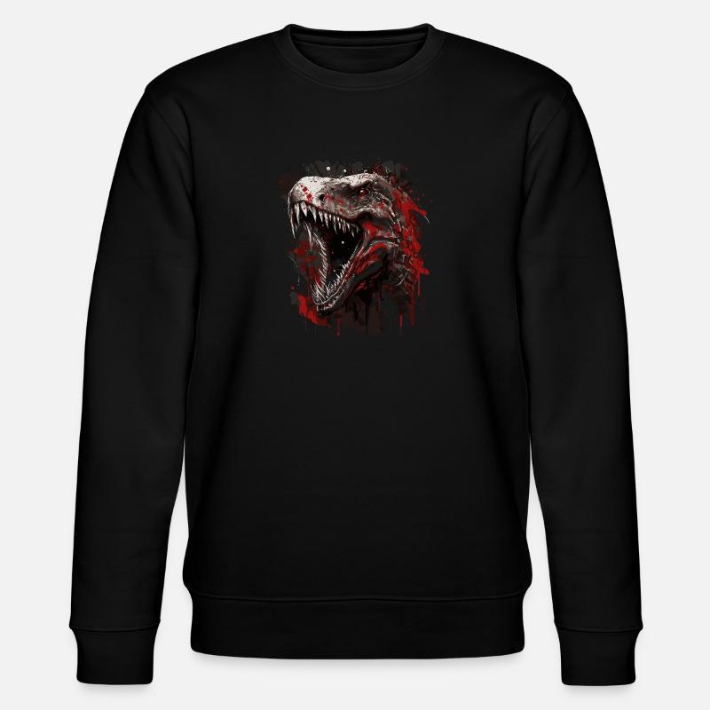 T-Rex mit schlechter Laune - Stanley/Stella Unisex Bio-Sweatshirt CHANGER  - Schwarz