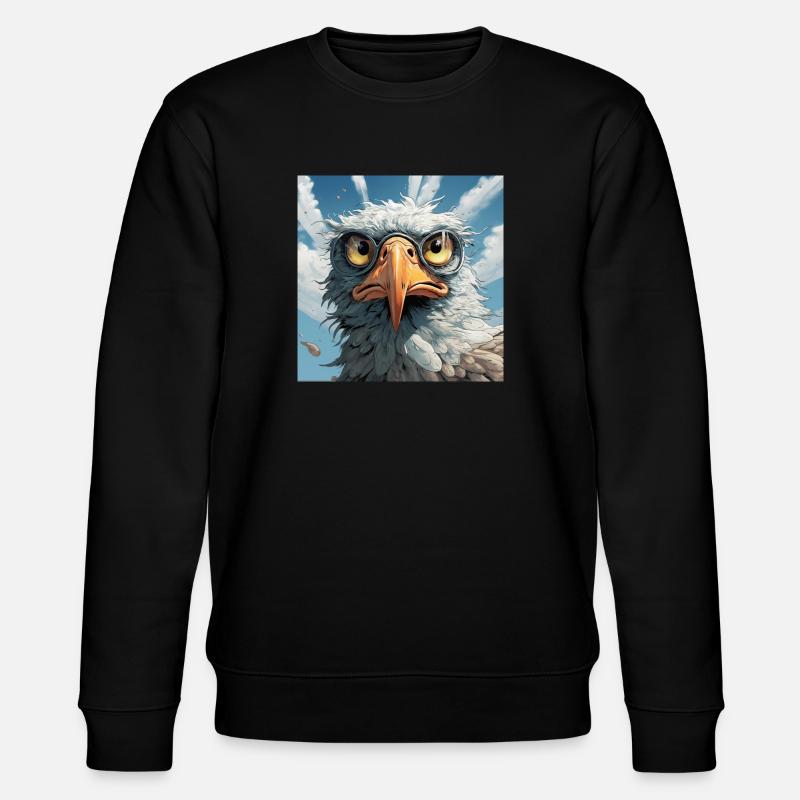 Lustighausen - Comic Style Eagle - Stanley/Stella Unisex Bio-Sweatshirt CHANGER  - Schwarz