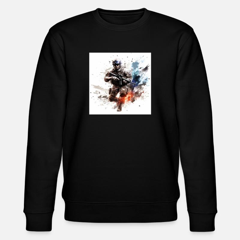 COD gaming art shooter 2 - Stanley/Stella CHANGER Unisex Organic Sweatshirt - black