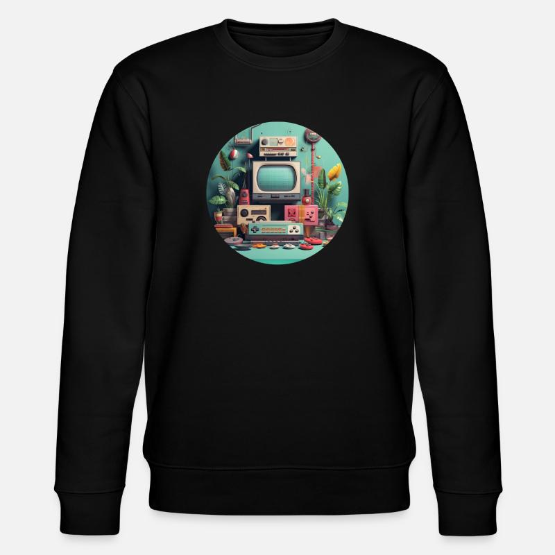 Gaming Nostalgie - Trendiges Motiv - Stanley/Stella Unisex Bio-Sweatshirt CHANGER  - Schwarz
