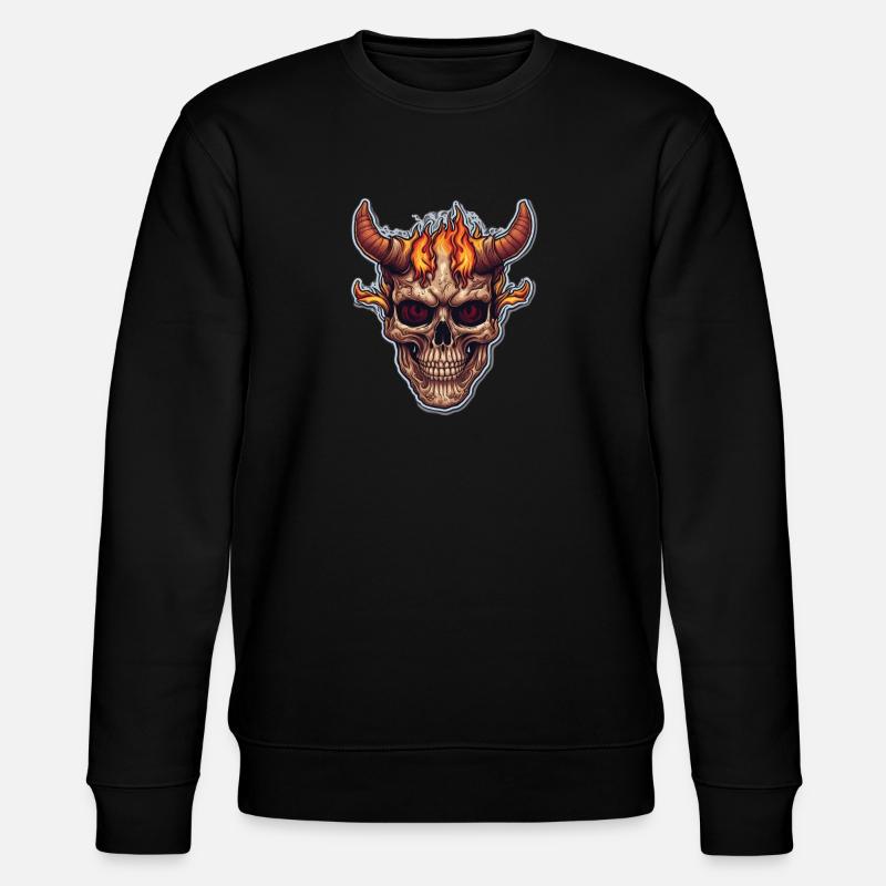 Gehörnter Schädel | Sommerforma - Stanley/Stella Unisex Bio-Sweatshirt CHANGER  - Schwarz