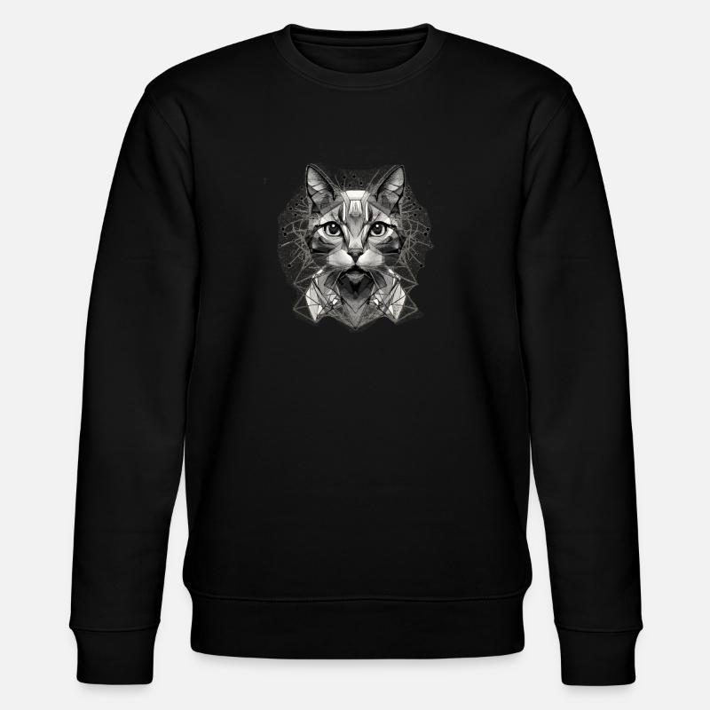 Geo_Katze_2 - Stanley/Stella Unisex Bio-Sweatshirt CHANGER  - Schwarz