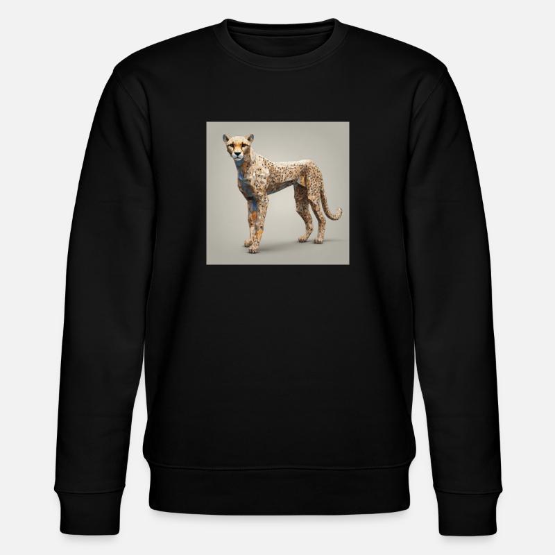 Low Poly Gepard - Stanley/Stella Unisex Bio-Sweatshirt CHANGER  - Schwarz