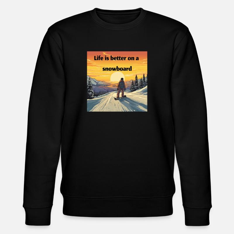 Snowboard Loving Retro Sunset Style - Stanley/Stella Unisex Bio-Sweatshirt CHANGER  - Schwarz