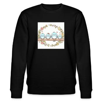 Die zauberhafte Vogelfamilie - Stanley/Stella Unisex Bio-Sweatshirt CHANGER  - Schwarz - Vorne - Nik (191cm) & Marisol (170cm)