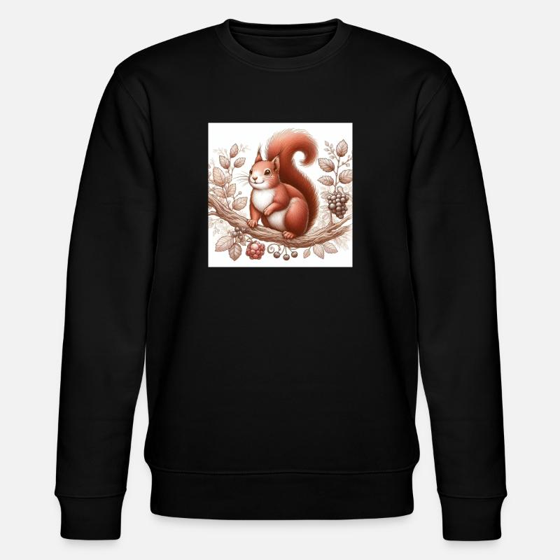 Eichhörnchen - Stanley/Stella Unisex Bio-Sweatshirt CHANGER  - Schwarz