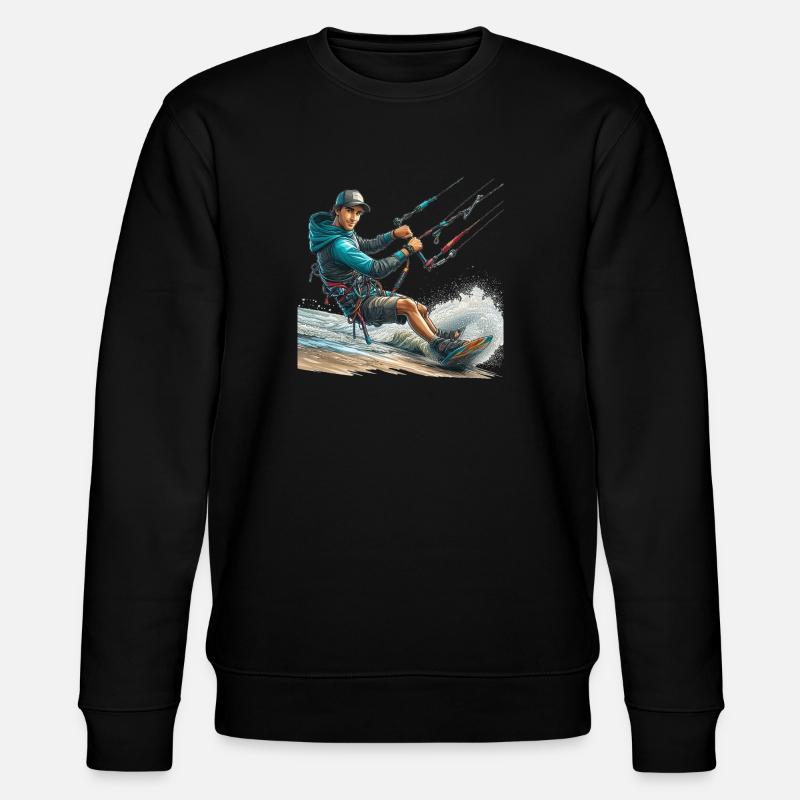 Kitesurfer 106 - Stanley/Stella Unisex Bio-Sweatshirt CHANGER  - Schwarz