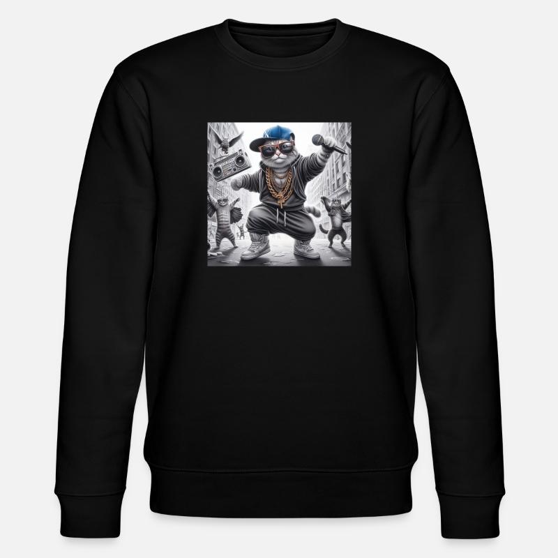 MC Meow - Stanley/Stella Unisex Bio-Sweatshirt CHANGER  - Schwarz