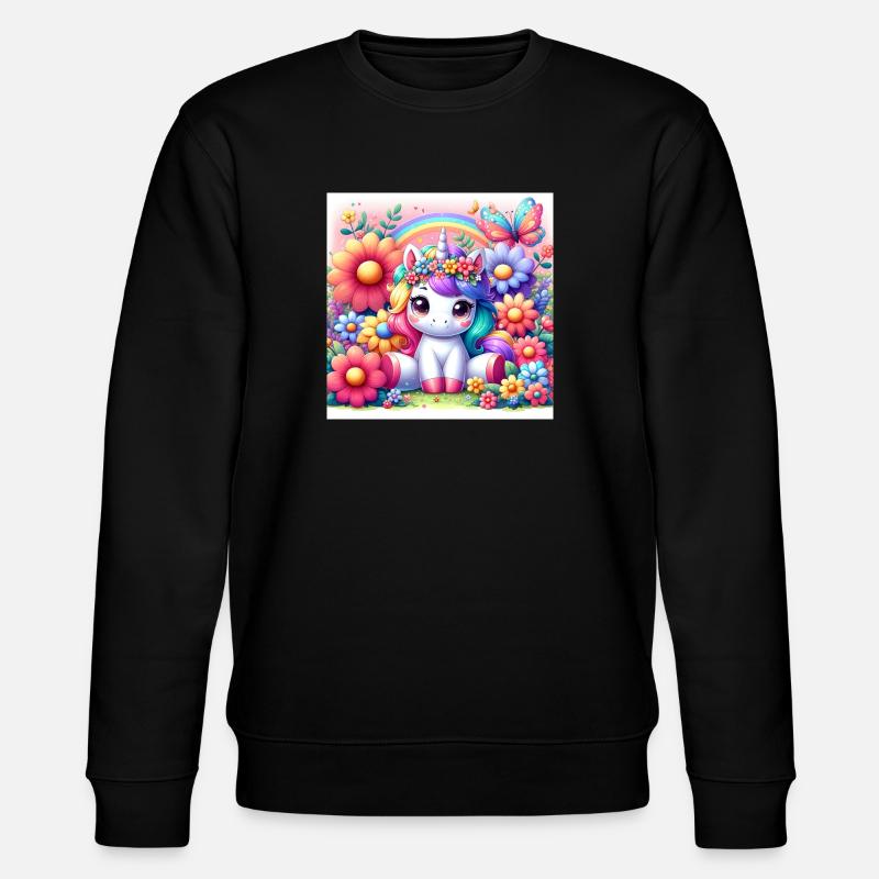 Licorne de dessin animé - Sweat bio CHANGER Stanley/Stella Unisexe - noir