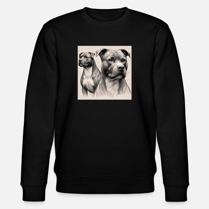 Pitbull Porträt - Stanley/Stella Unisex Bio-Sweatshirt CHANGER  - Schwarz