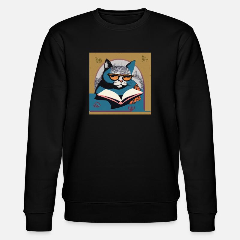 Eine schlaue Katze - Stanley/Stella Unisex Bio-Sweatshirt CHANGER  - Schwarz