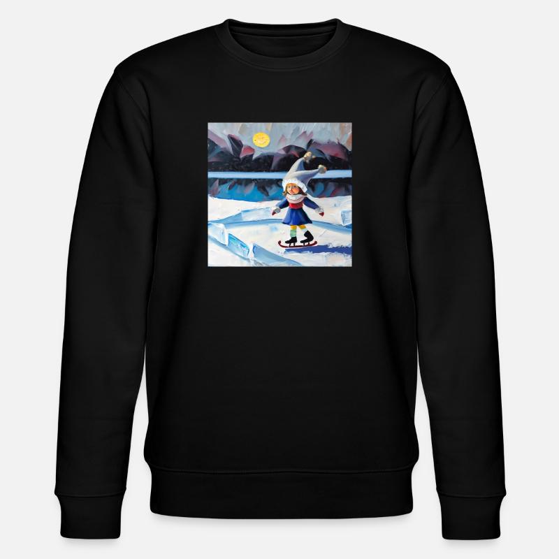 Das Wunder des Winters - Stanley/Stella Unisex Bio-Sweatshirt CHANGER  - Schwarz