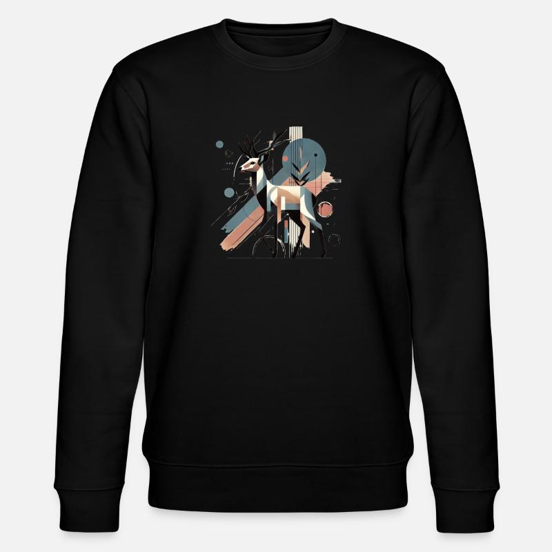 Design Hirsch modern stylish #4 - Stanley/Stella Unisex Bio-Sweatshirt CHANGER - Schwarz