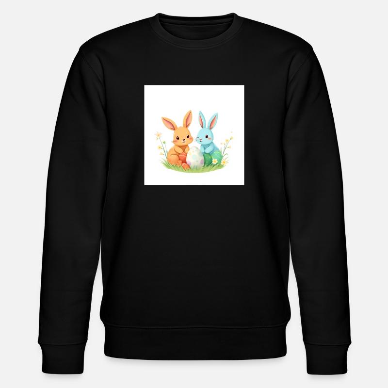 Osterhase im Glücksrausch - Stanley/Stella Unisex Bio-Sweatshirt CHANGER - Schwarz