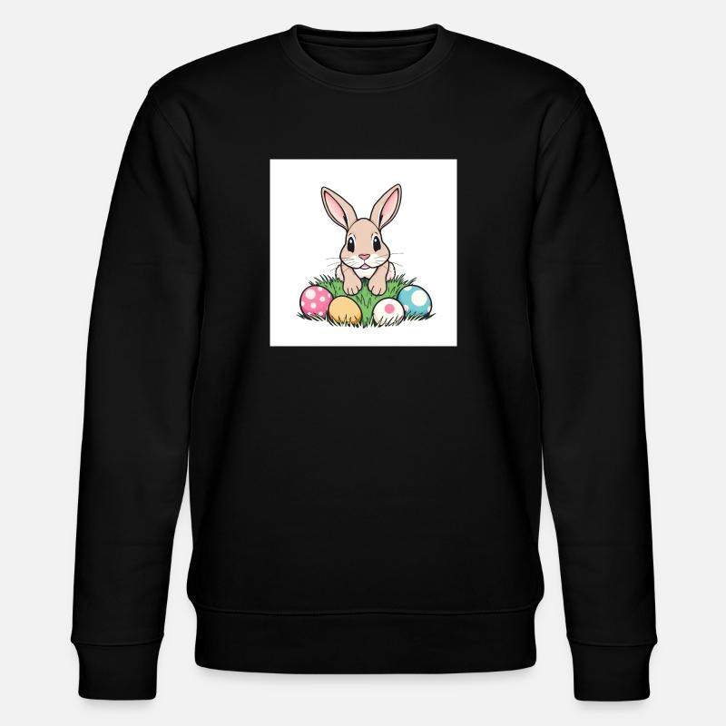 „Ostereierjagd beginnt!“ - Stanley/Stella Unisex Bio-Sweatshirt CHANGER  - Schwarz