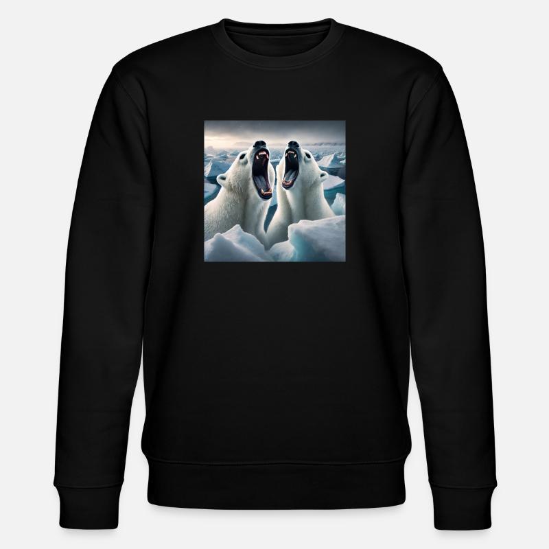 Wild bär - Stanley/Stella Unisex Bio-Sweatshirt CHANGER  - Schwarz