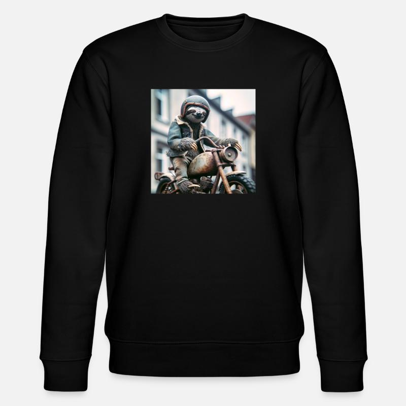Faultier Wanderer Gentelmen Biker - Stanley/Stella Unisex Bio-Sweatshirt CHANGER  - Schwarz