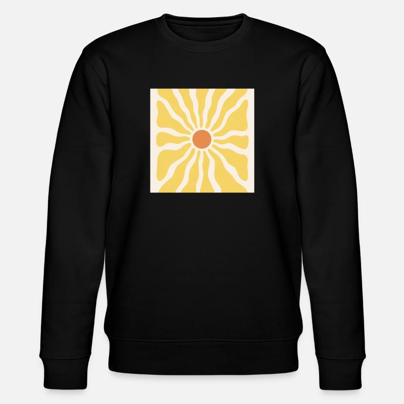 Sonnenstrahlen als Sonnenblume - Stanley/Stella Unisex Bio-Sweatshirt CHANGER  - Schwarz