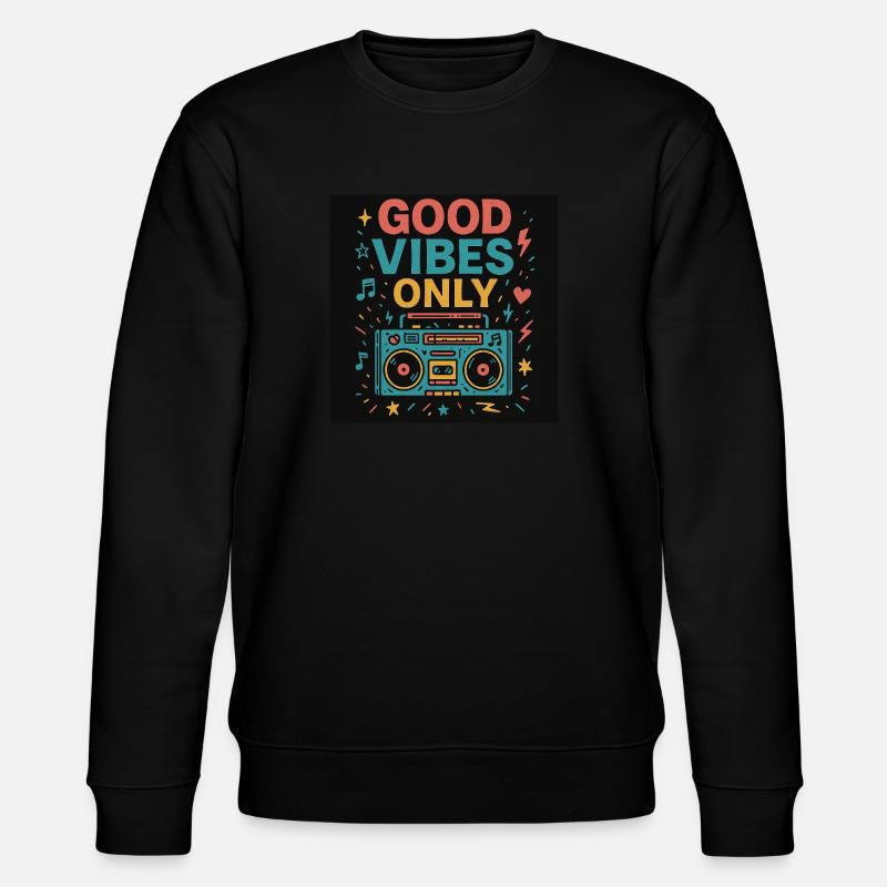 Nur Vibes - Stanley/Stella Unisex Bio-Sweatshirt CHANGER  - Schwarz