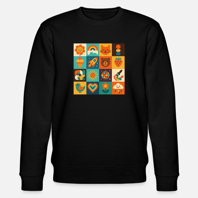 bunte Lebensfreude - Stanley/Stella Unisex Bio-Sweatshirt CHANGER  - Schwarz