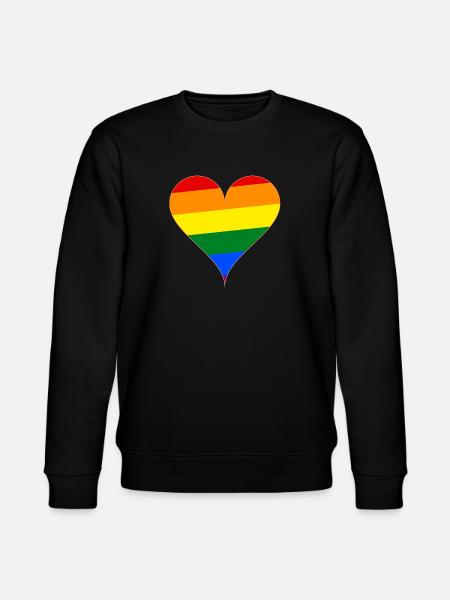 Heart rainbow flag gift - Stanley/Stella CHANGER Unisex Organic Sweatshirt - black