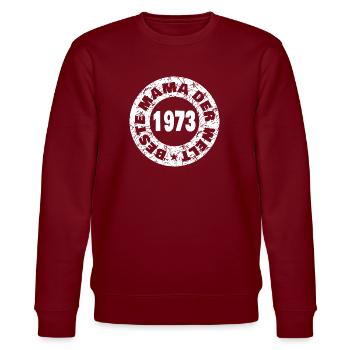1973 - Stanley/Stella Unisex Bio-Sweatshirt CHANGER  - Burgunderrot - Vorne - Nik (191cm) & Marisol (170cm)