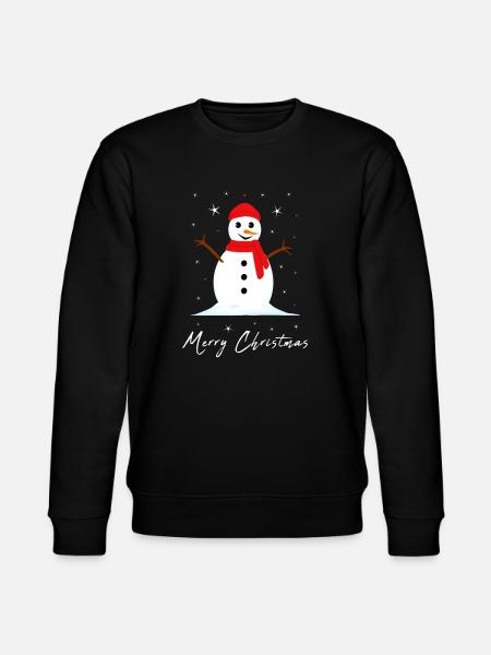Snowman Merry Christmas - Stanley/Stella CHANGER Unisex Organic Sweatshirt - black