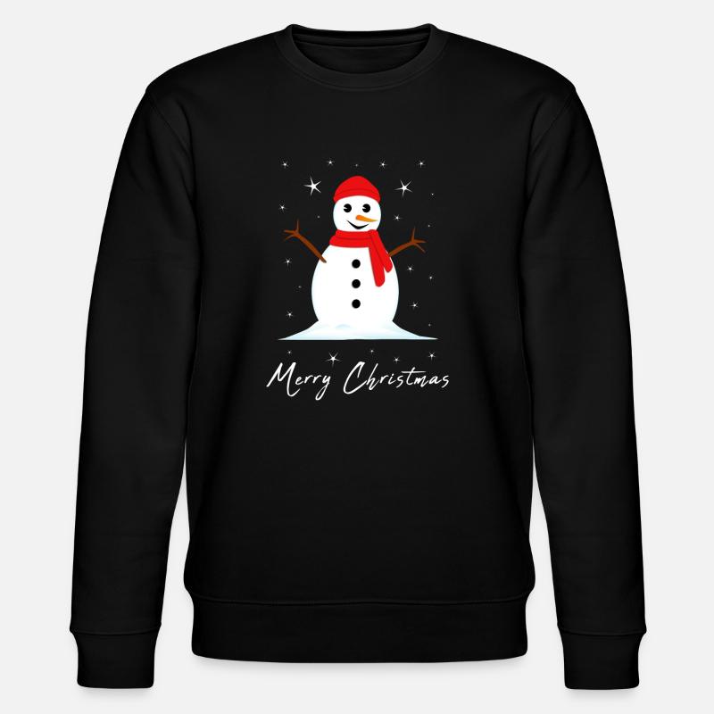 Snowman Merry Christmas - Stanley/Stella CHANGER Unisex Organic Sweatshirt - black