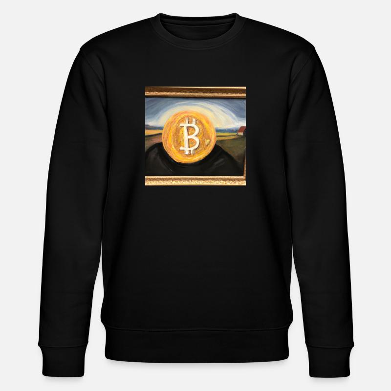Bitcoin als Ölgemälde - Stanley/Stella Unisex Bio-Sweatshirt CHANGER  - Schwarz