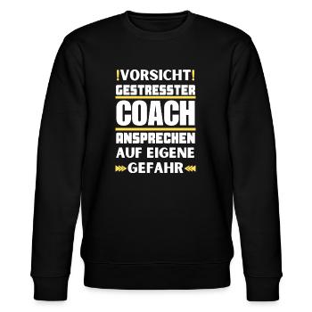Ne parlez pas à un coach stressé ! - Sweat bio CHANGER Stanley/Stella Unisexe - noir - Devant - Nik (191cm) & Marisol (170cm)