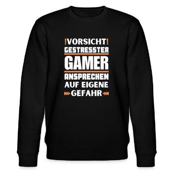 Don't appeal to stressed gamers! - Stanley/Stella CHANGER Unisex Organic Sweatshirt - black - Front - Nik (191cm) & Marisol (170cm)
