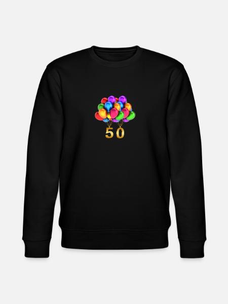 Gaveidé 50 års fødselsdag balloner - Stanley/Stella økologisk unisex-sweatshirt CHANGER  - sort