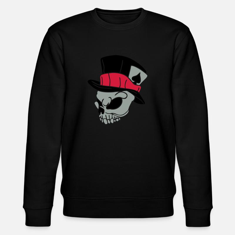 Totenkopf mit Hut 01 - Stanley/Stella Unisex Bio-Sweatshirt CHANGER - Schwarz