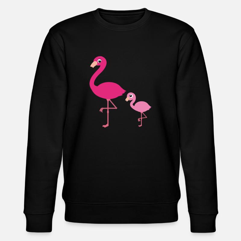 Flamingo Mutter mit Kind - Stanley/Stella Unisex Bio-Sweatshirt CHANGER  - Schwarz