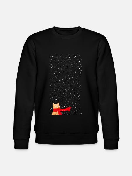 Schneekatze getigert (lang) - Stanley/Stella Unisex Bio-Sweatshirt CHANGER - Schwarz