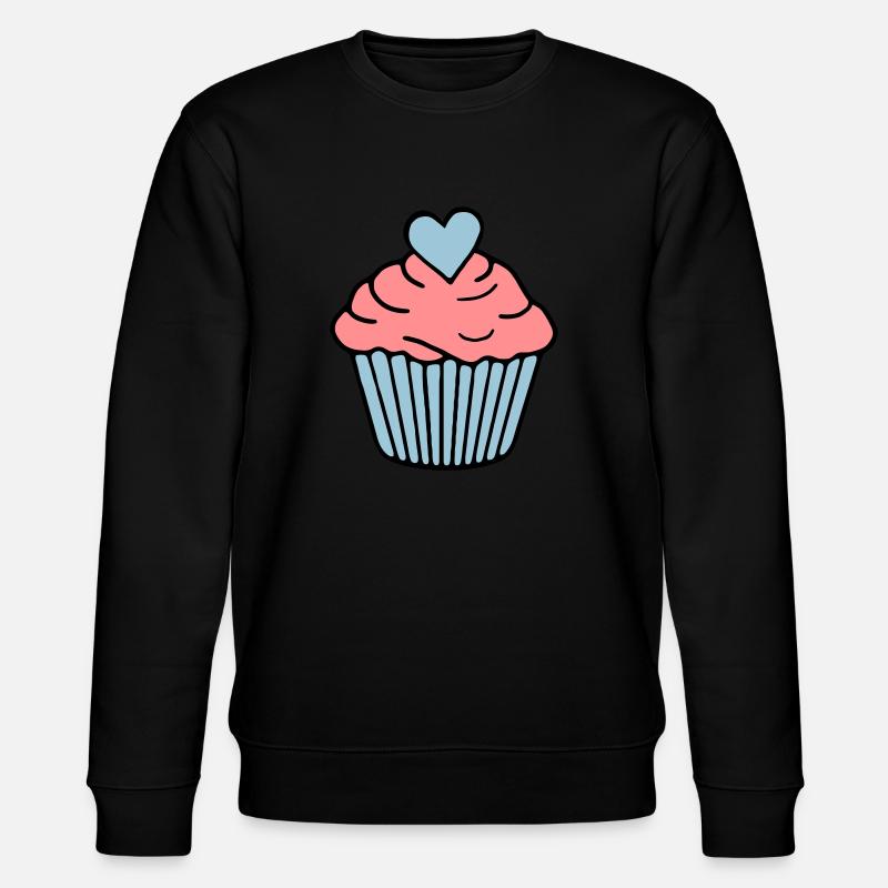 Cupcake heart - Stanley/Stella Unisex Bio-Sweatshirt CHANGER  - Schwarz