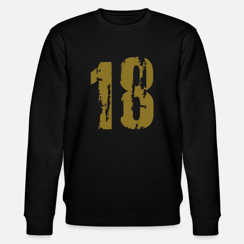18 - Nummer - Stanley/Stella Unisex Bio-Sweatshirt CHANGER  - Schwarz